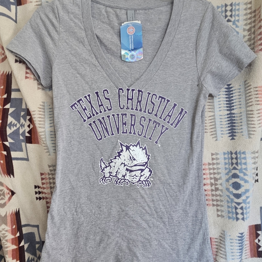 Gray Texas Christian University Women's Short Sleeve Tee